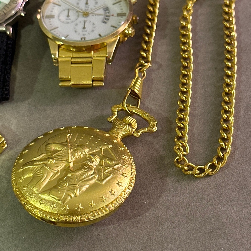 Vintage & Modern Watch Lot 9pc Kodak Olympic Gruen Civil War Pocket Watch Meibo - Picture 7 of 8
